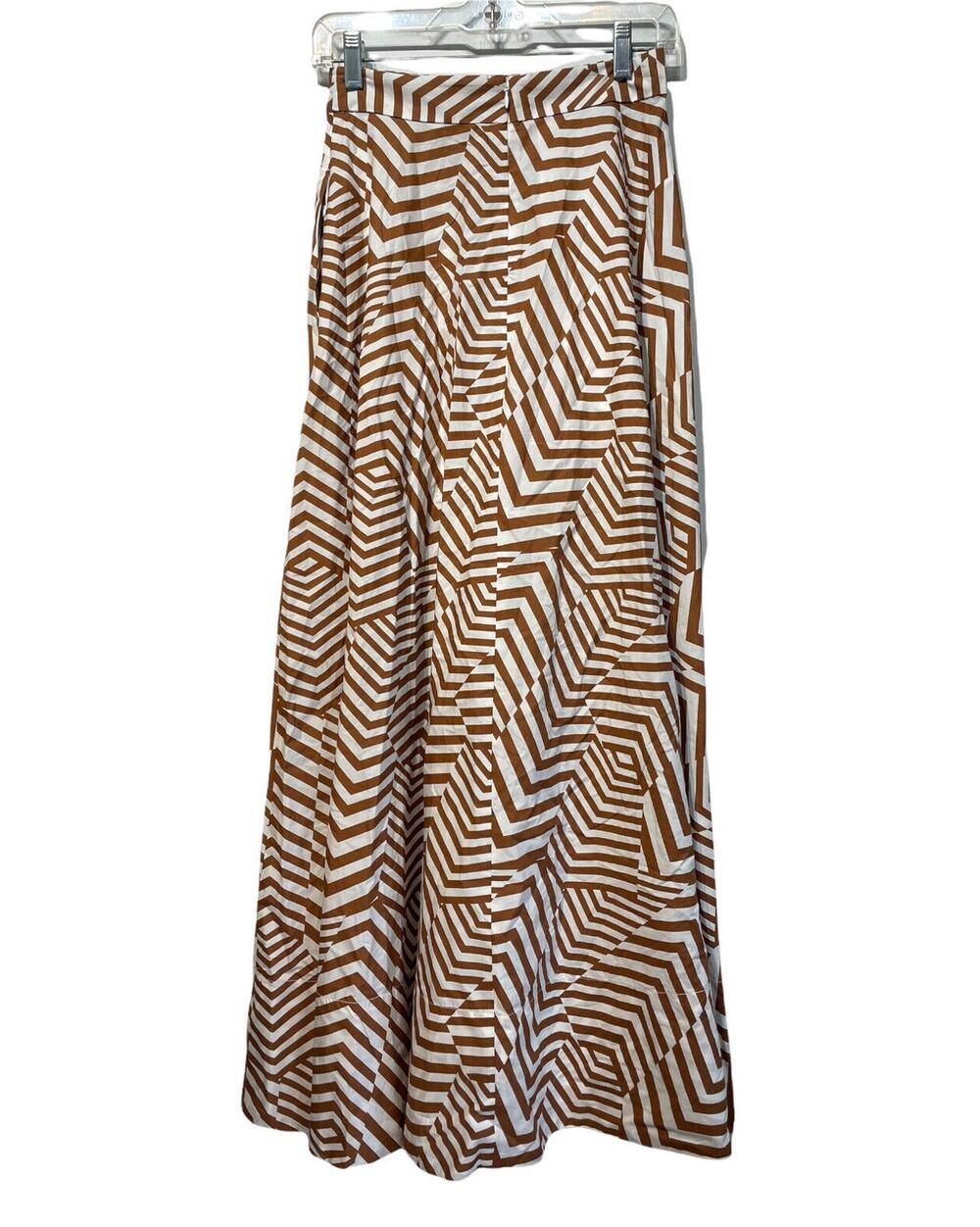 country road brown stripe long Modesty Maxi skirt Size S